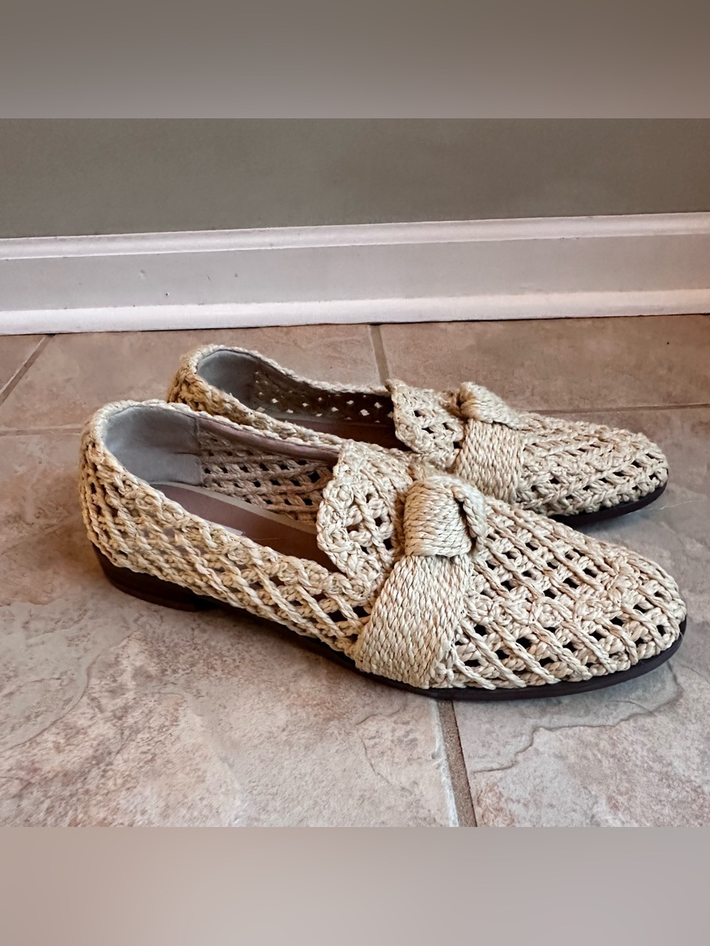Bibi Lou x Anthropologie Posey Raffia Woven Loafers